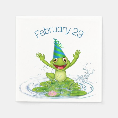 Party Frog for Leap Year Birthday Napkins