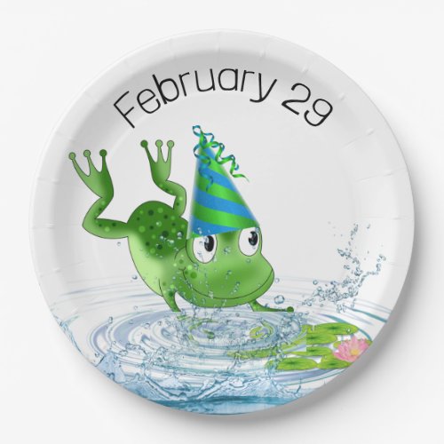 Party Frog for Leap Year Birthday Paper Plates