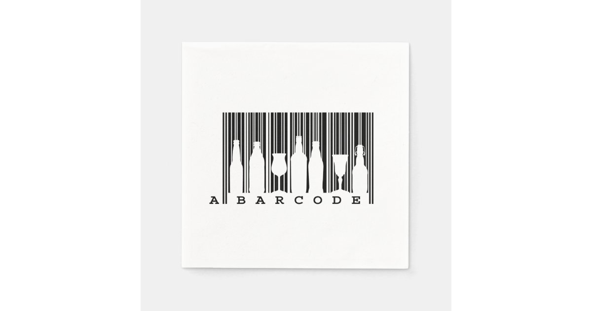 Party fun: black and white bar code (barcode), napkin | Zazzle.com