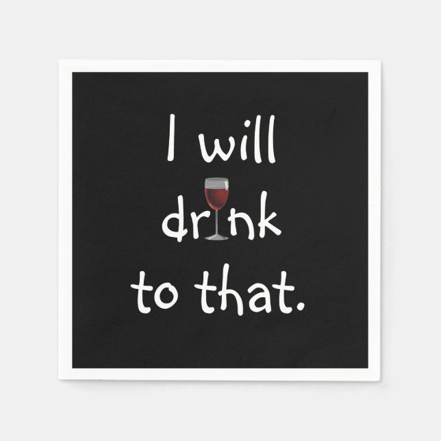 Party Fun With Red Wine  Napkins (Front)