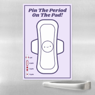 Party Game Pin the Period on the Pad Purple Girls Magnetic Dry Erase Sheet