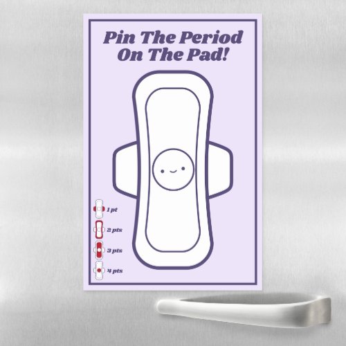 Party Game Pin the Period on the Pad Purple Girls Magnetic Dry Erase Sheet