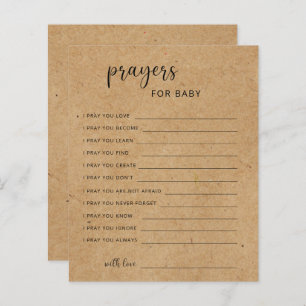 Party game rustic craft prayers for baby