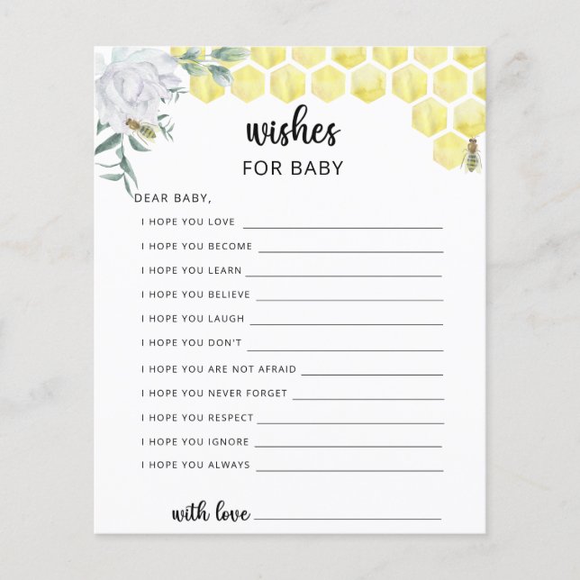Party game | wishes for baby (Front)