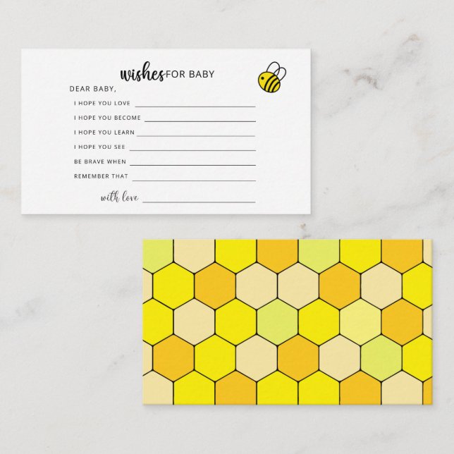 Party game | wishes for baby enclosure card (Front/Back)