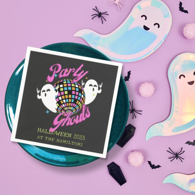 Party Ghouls Retro Halloween Ghosts Napkins (Creator Uploaded)