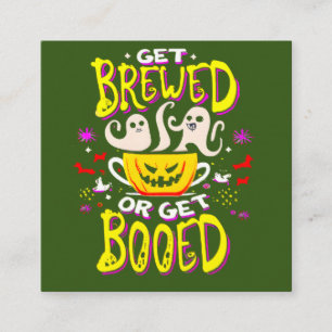 Party Gift for the Funny Halloween Coffee Addict Square Business Card