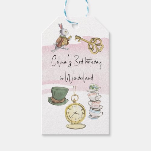 Party Gift tag with Alice in wonderland theme