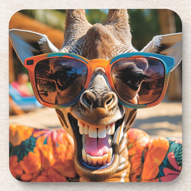 party Giraffe Beverage Coaster (Front)