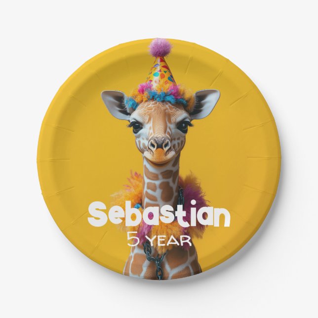 Party Giraffe Extravaganza Paper Plates (Front)