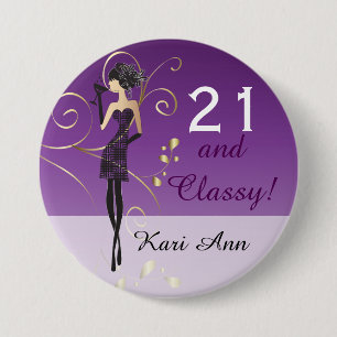 Party Girl Birthday DIY Text Button