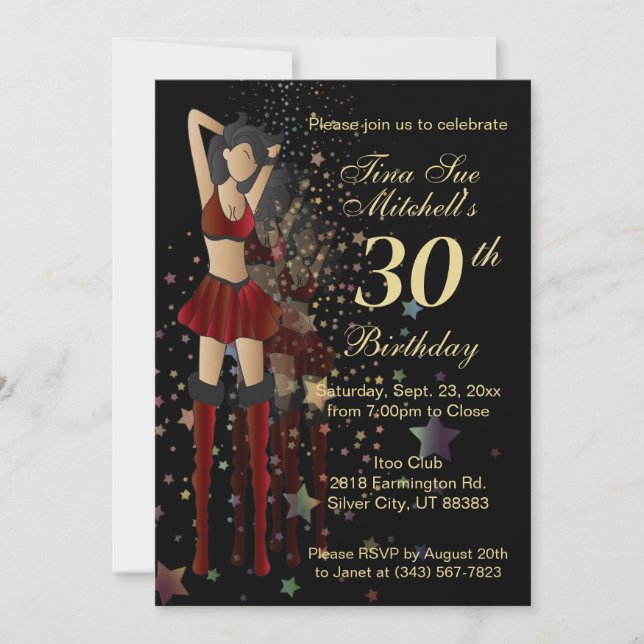 Party Girl Birthday Invitation (Front)
