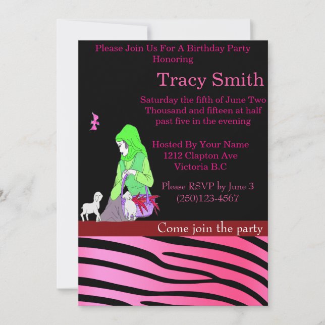 Party Girl Birthday Invitation #8 (Front)