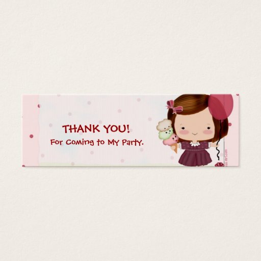 Customizable Party Girl Favor Tags Business Card