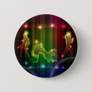 Party Girls Modern Trendy Neon Lights Button