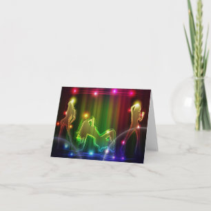 Party Girls Modern Trendy Neon Lights Card