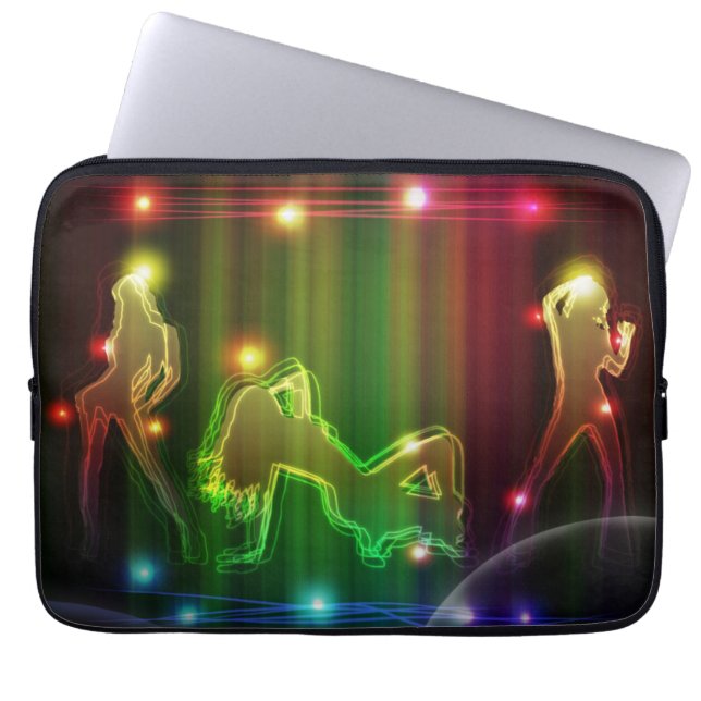 Party Girls Modern Trendy Neon Lights Laptop Sleeve (Front)