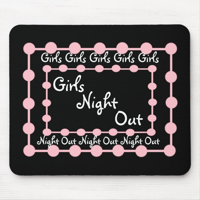 PARTY   GIrls Night Out with Pink Puffballs Mouse Pad