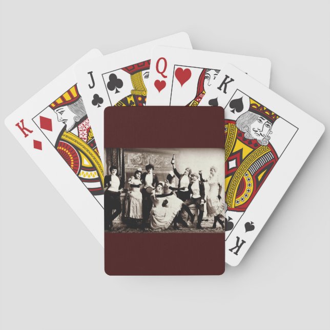 Party  Girls Vintage Print Poker Cards (Back)