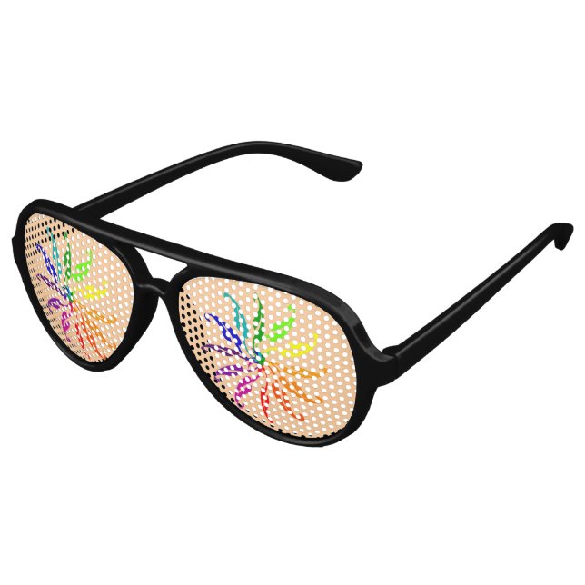 Party Glasses - Color Wheel Leaves (Angled)