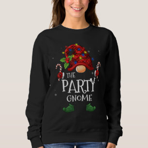 Party Gnome Buffalo Plaid Christmas Tree Light Sweatshirt