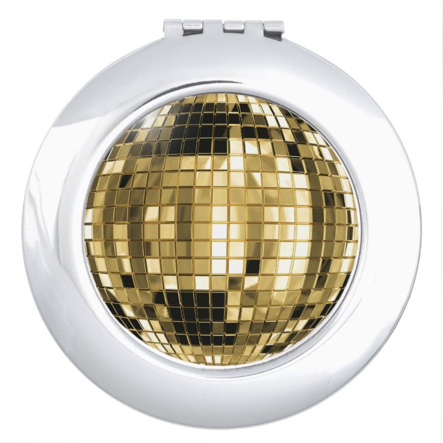 Party Gold Disco Ball Compact Mirror (Front)