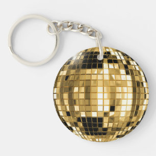 Party Gold Disco Ball Keychain