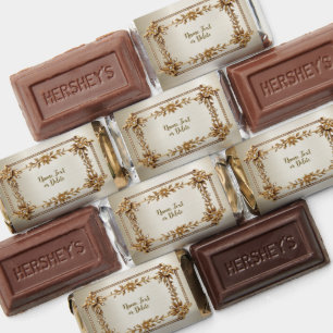Party Gold Ornate Rectangle Dimond Flowers Shiny Hershey's Miniatures