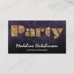 Party Gold & Purple Business Card
