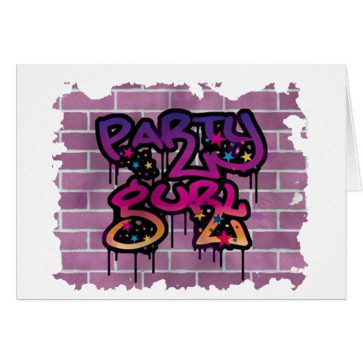 party gurl (girl) graffiti design cards (Front Horizontal)