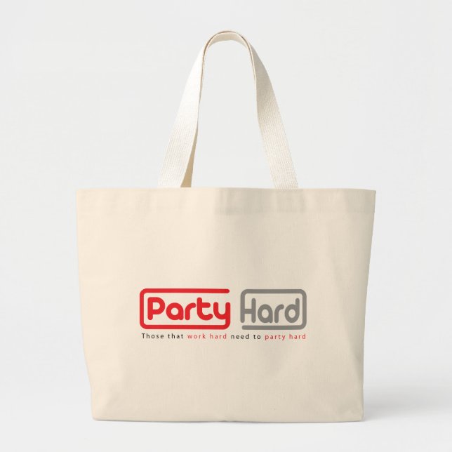 party hard design large tote bag (Front)