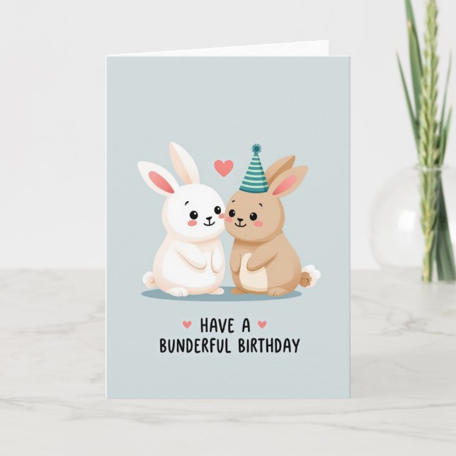 Party Hat Bunnies Card (Front)
