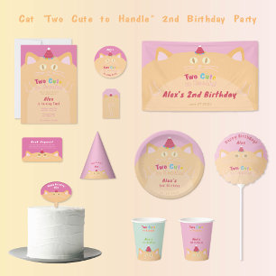 Party Hat Cat Birthday Cake Topper