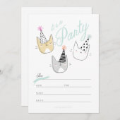 Party Hat Cats Invite (Front/Back)