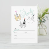 Party Hat Cats Invite (Standing Front)