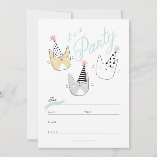 Party Hat Cats Invite
