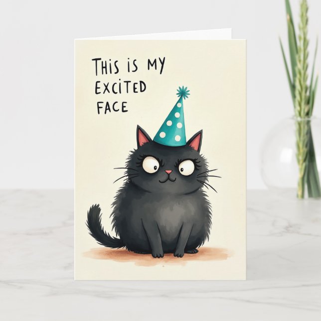 Party Hat Creature Birthday Card (Front)