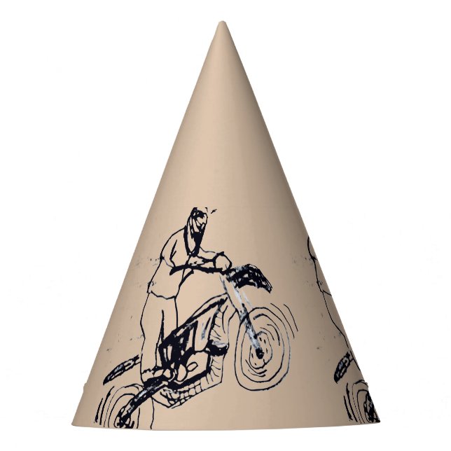 Party hat for Kids with dirt bike (Front)