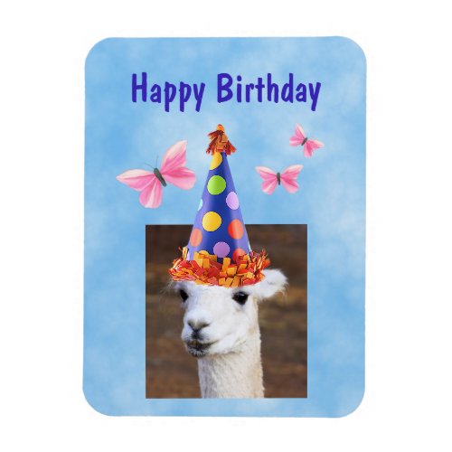 Party Hat Llama Birthday Magnet