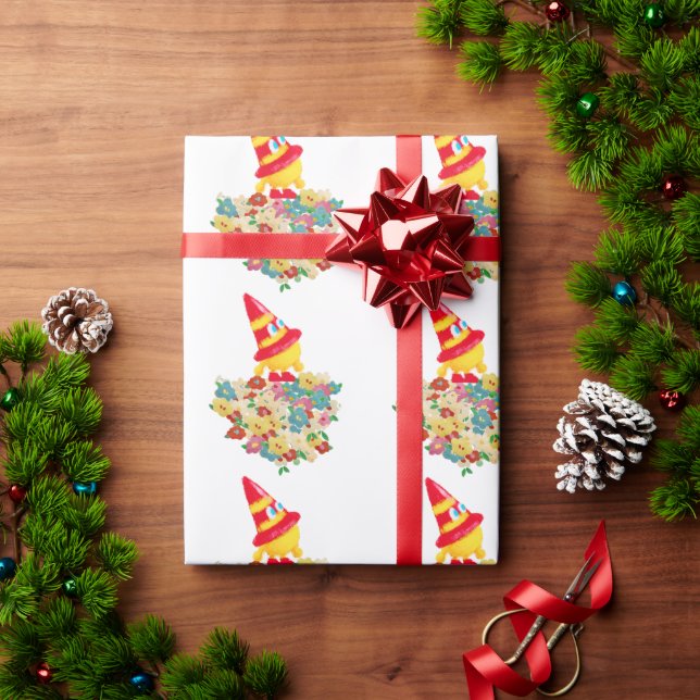 Party Hat Monster in the Garden Wrapping Paper (Holiday Gift)