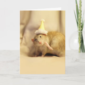 Party Hat Mouse Cute Birthday Invitation