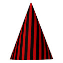 Party Hat with red and black stripes