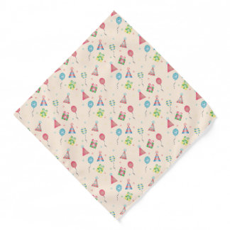 Party Hats Birthday Balloons Presents Pattern Bandana