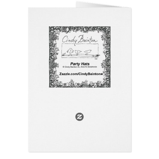 "Party Hats" Birthday Card (Back)