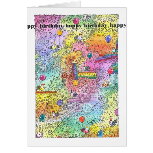 "Party Hats" Birthday Card (Front)