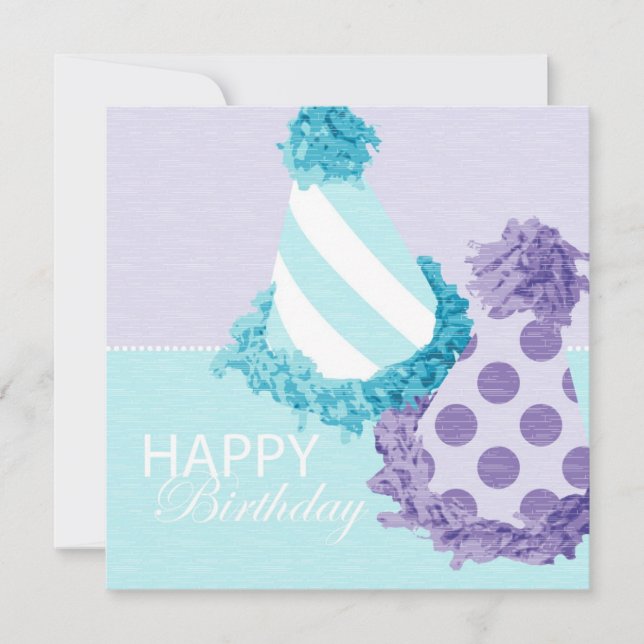 Party Hats Birthday Invitation (Front)