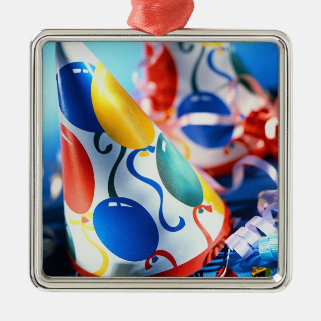 Party Hats Metal Ornament (Front)