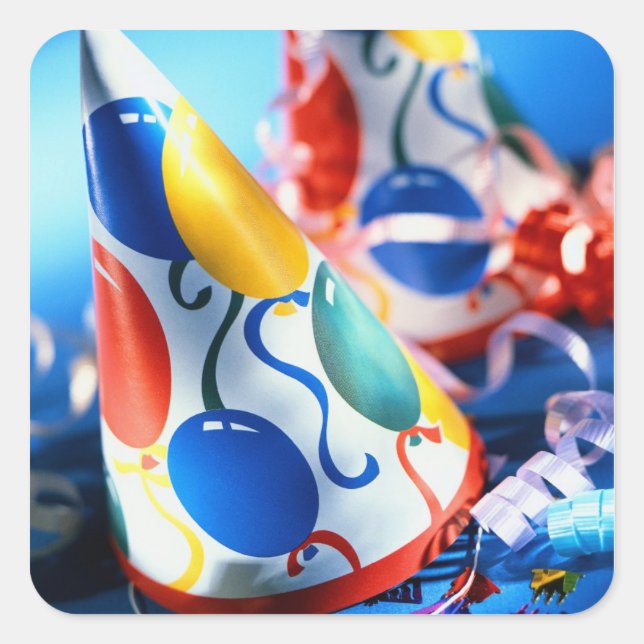 Party Hats Square Sticker (Front)