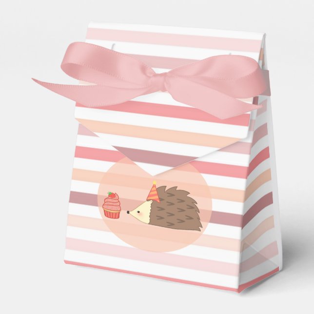 Party Hedgehog and Cupcake Favor Boxes (Front Side)