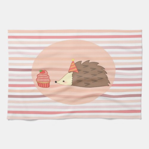 Party Hedgehog and Cupcake Kitchen Towel